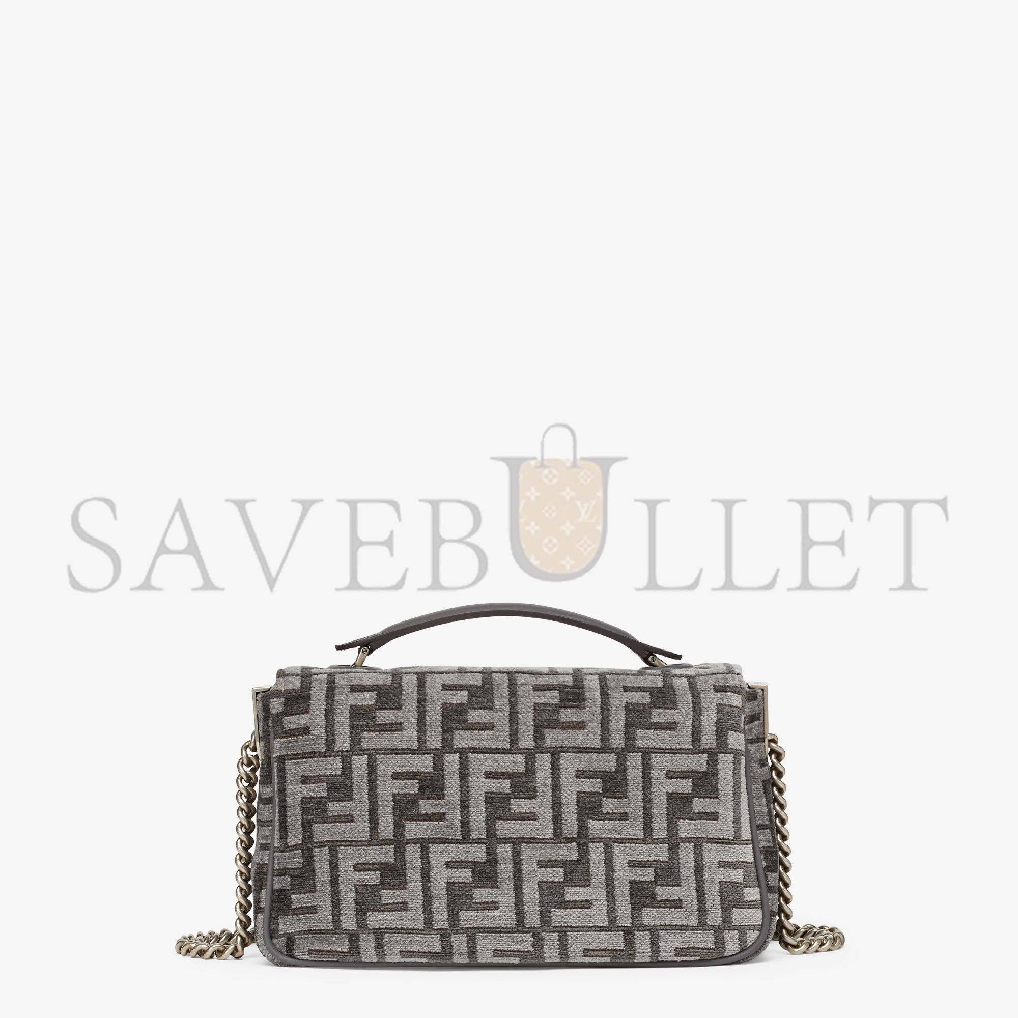 FENDI BAGUETTE CHAIN MIDI - DARK GRAY FF TAPESTRY FABRIC BAG 8BR793ALG7F1HZO (24*14.5*7cm) FENDI BAGUETTE CHAIN MIDI - DARK GRAY FF TAPESTRY FABRIC BAG 8BR793ALG7F1HZO (24*14.5*7cm)