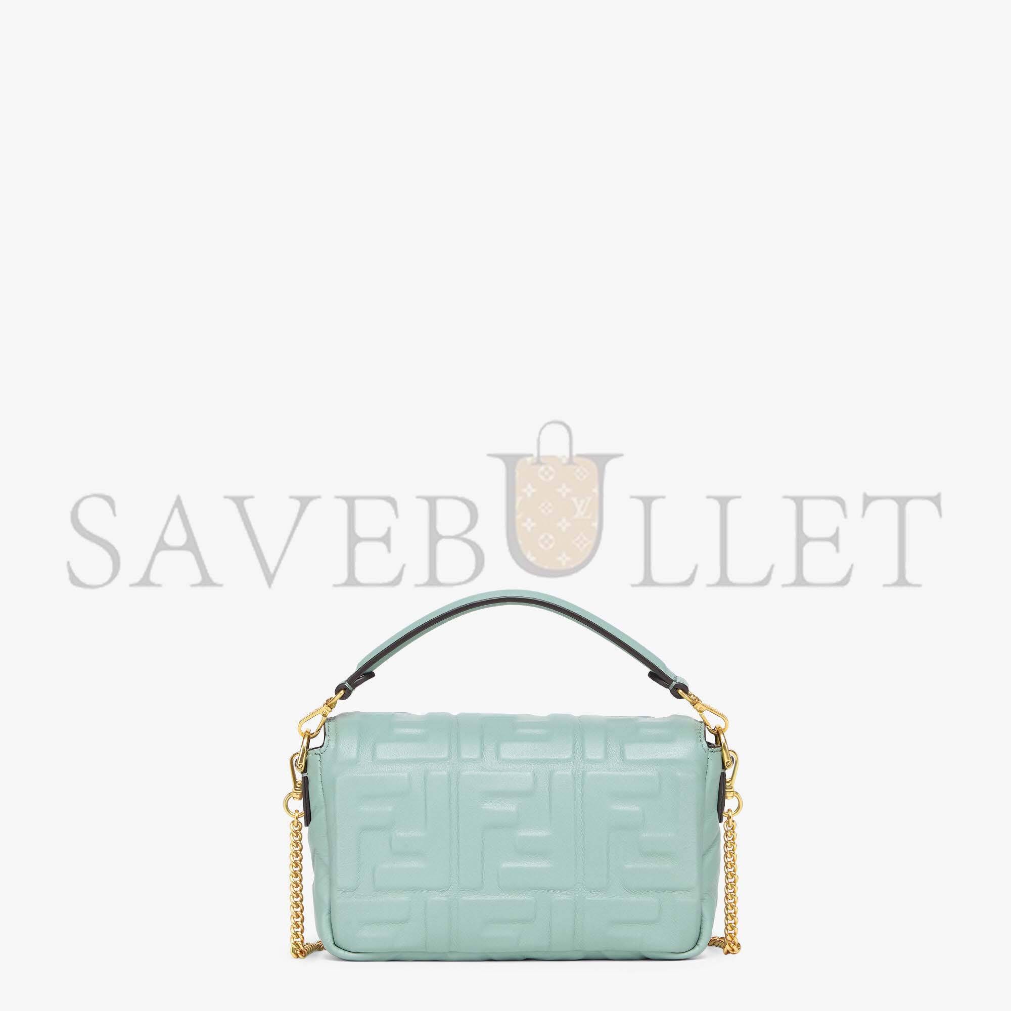 FENDI BAGUETTE MINI - MINT GREEN NAPPA LEATHER BAG 8BS017A72VF1IV6 (19*11.5*4cm) FENDI BAGUETTE MINI - MINT GREEN NAPPA LEATHER BAG 8BS017A72VF1IV6 (19*11.5*4cm)