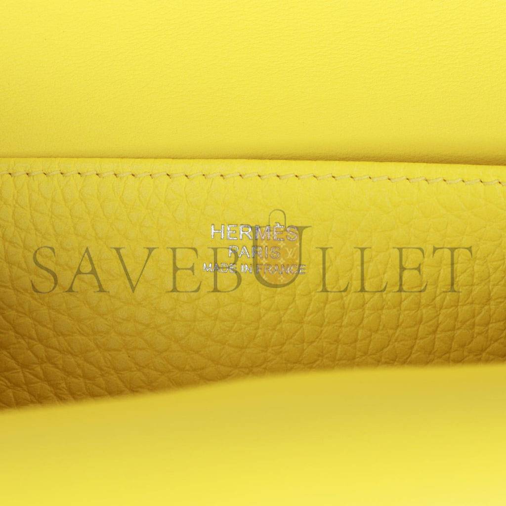 HERMES HALZAN 25 LIME CLEMENCE PALLADIUM HARDWARE (25cm)
