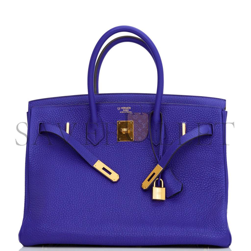 HERMES SPECIAL ORDER (HSS) BIRKIN 35 BLEU ELECTRIC VERSO CLEMENCE GOLD HARDWARE (35*25*18cm) HERMES SPECIAL ORDER (HSS) BIRKIN 35 BLEU ELECTRIC VERSO CLEMENCE GOLD HARDWARE (35*25*18cm)