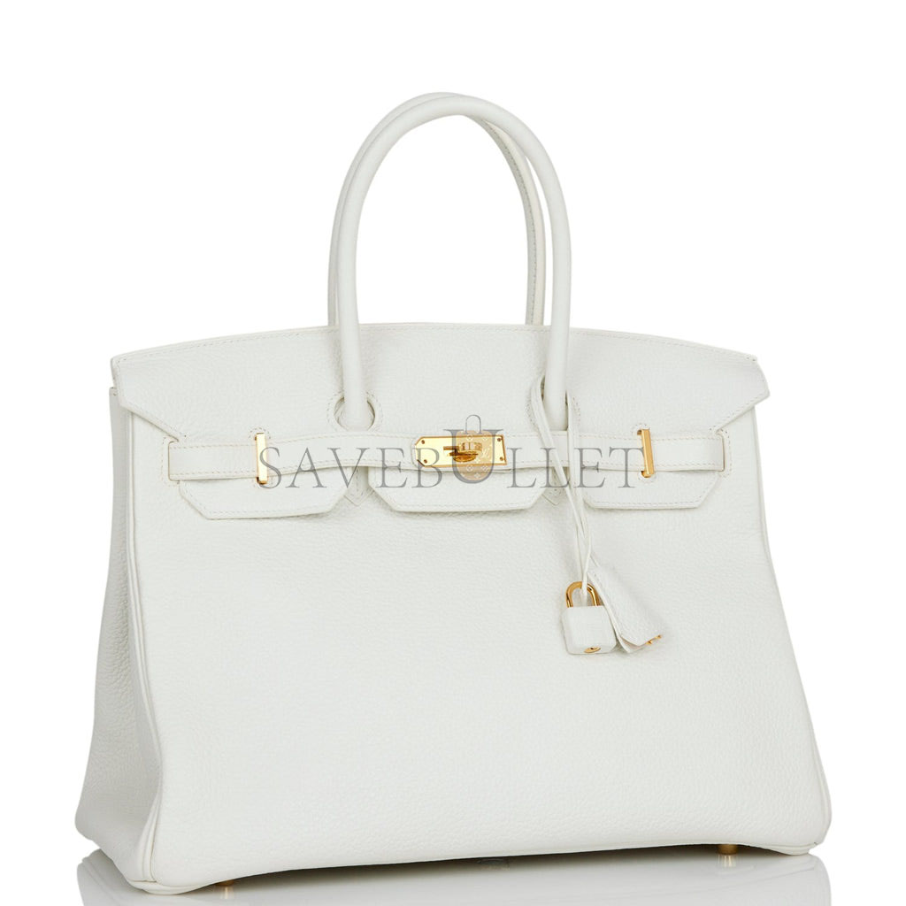 HERMES BIRKIN 35 WHITE CLEMENCE GOLD HARDWARE (35cm) HERMES BIRKIN 35 WHITE CLEMENCE GOLD HARDWARE (35cm)