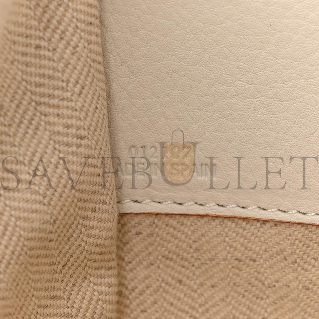 LOEWE CALFSKIN CANVAS ANAGRAM SMALL HAMMOCK SHOULDER BAG ECRU WHITE (30*25*13.5cm) LOEWE CALFSKIN CANVAS ANAGRAM SMALL HAMMOCK SHOULDER BAG ECRU WHITE (30*25*13.5cm)