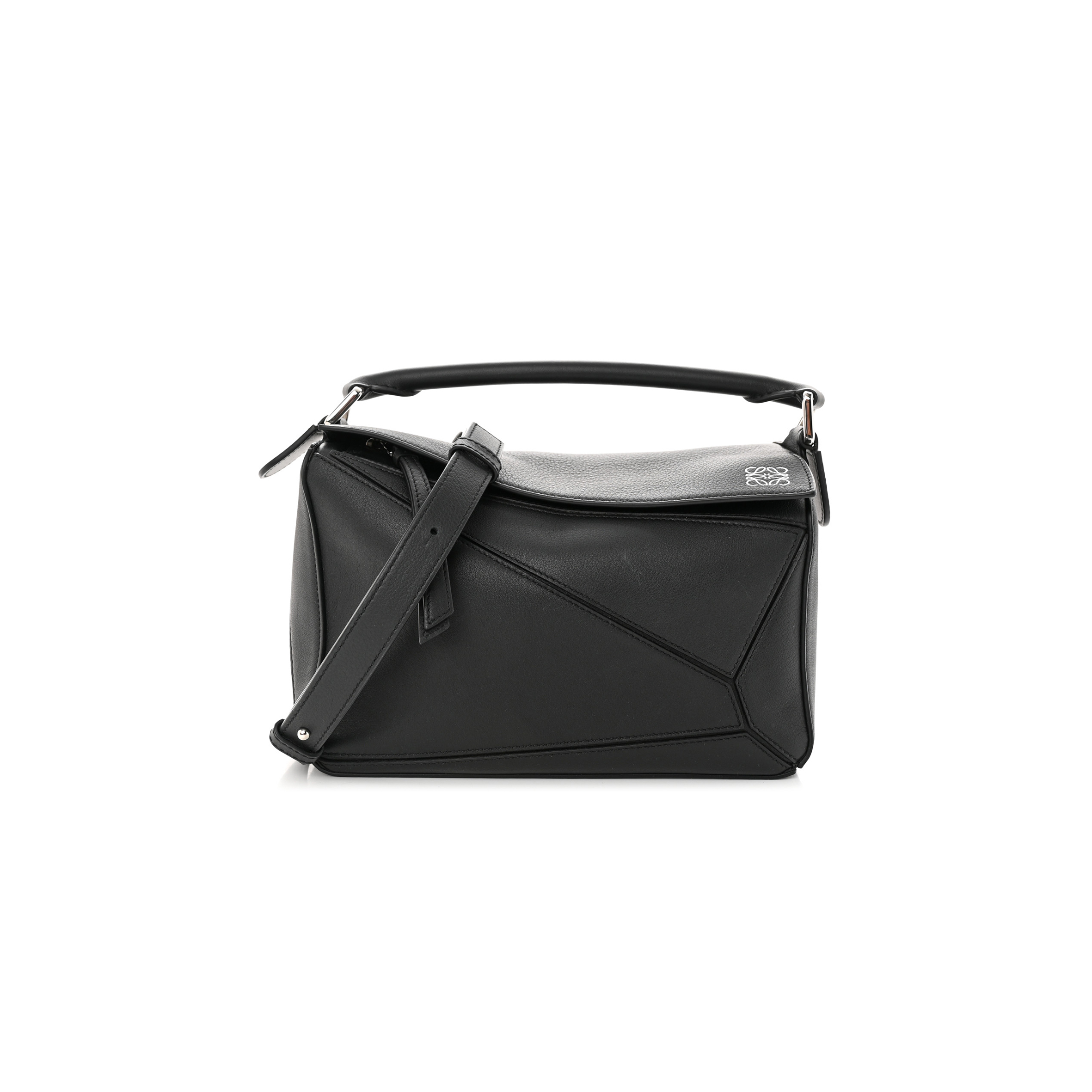 LOEWE CALFSKIN SMALL PUZZLE BAG BLACK (24*16.5*10.5cm)