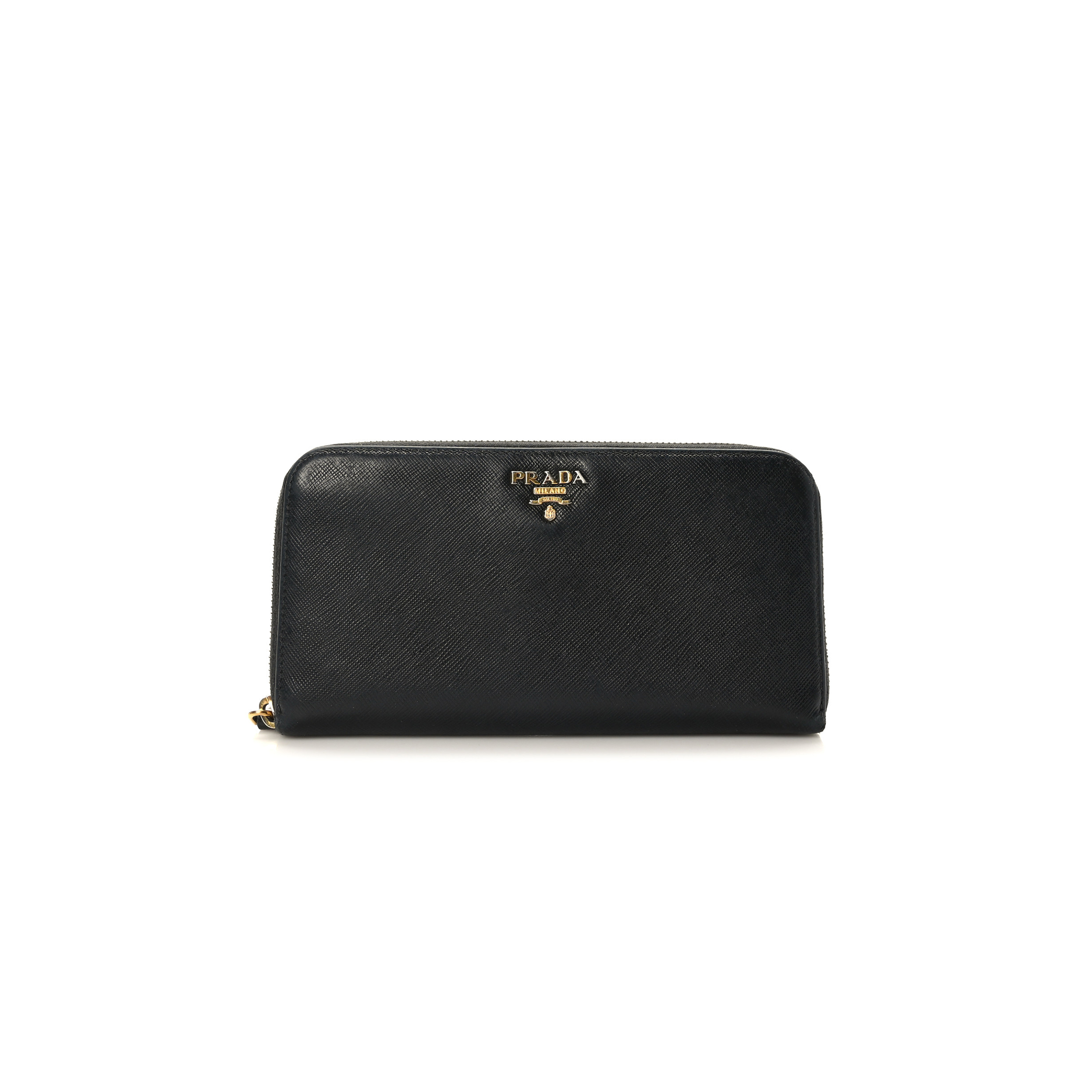 PRADA SAFFIANO METAL ZIP AROUND WALLET BLACK (18*11*3cm) PRADA SAFFIANO METAL ZIP AROUND WALLET BLACK (18*11*3cm)