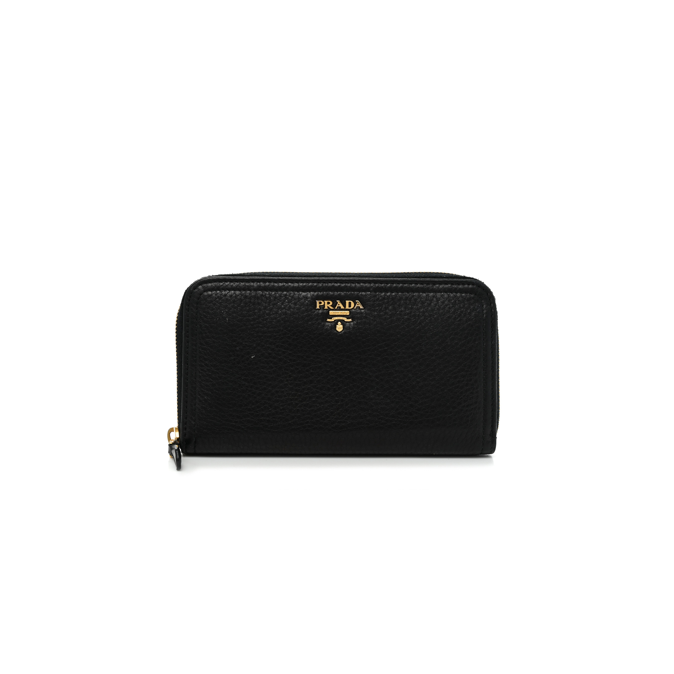 PRADA VITELLO DAINO ZIP AROUND WALLET BLACK (18*11*3cm) PRADA VITELLO DAINO ZIP AROUND WALLET BLACK (18*11*3cm)