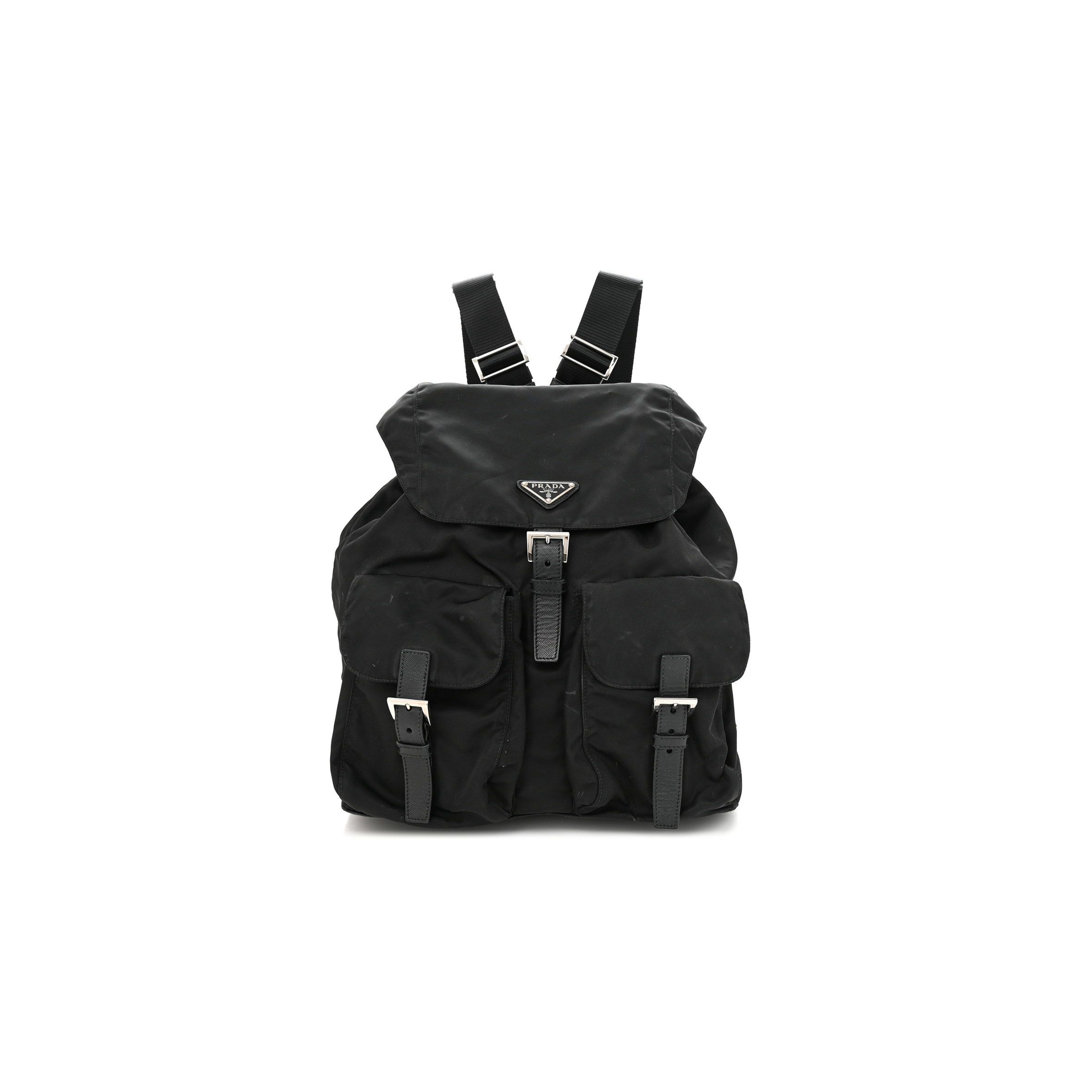 PRADA TESSUTO NYLON SAFFIANO MEDIUM BACKPACK BLACK (30*29*15cm) PRADA TESSUTO NYLON SAFFIANO MEDIUM BACKPACK BLACK (30*29*15cm)