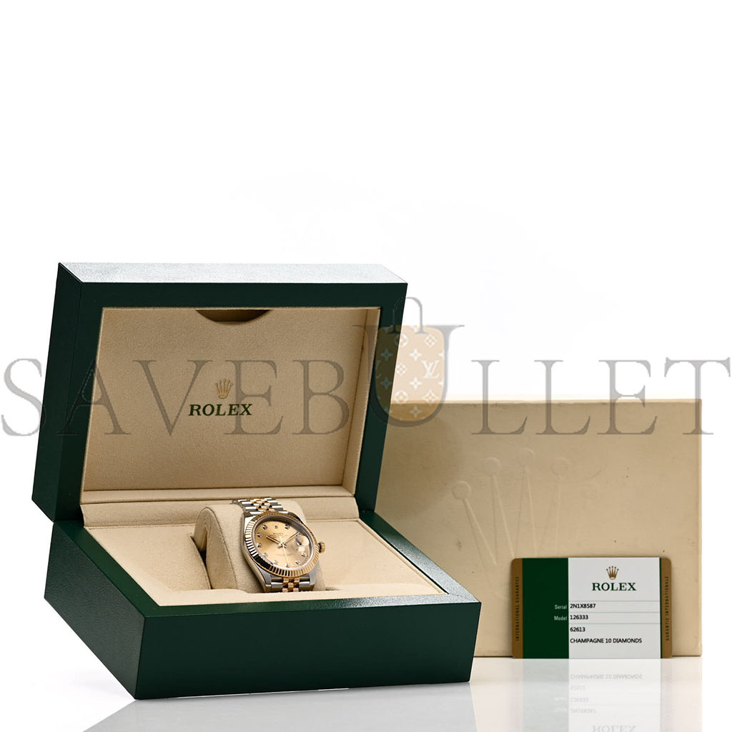 ROLEX STAINLESS STEEL 18K YELLOW GOLD DIAMOND 41MM OYSTER PERPETUAL DATEJUST WATCH CHAMPAGNE 126333 ROLEX STAINLESS STEEL 18K YELLOW GOLD DIAMOND 41MM OYSTER PERPETUAL DATEJUST WATCH CHAMPAGNE 126333