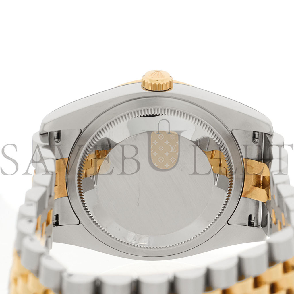 ROLEX STAINLESS STEEL 18K YELLOW GOLD DIAMOND BLACK MOTHER OF PEARL 36MM OYSTER PERPETUAL DATEJUST WATCH 116243 ROLEX STAINLESS STEEL 18K YELLOW GOLD DIAMOND BLACK MOTHER OF PEARL 36MM OYSTER PERPETUAL DATEJUST WATCH 116243