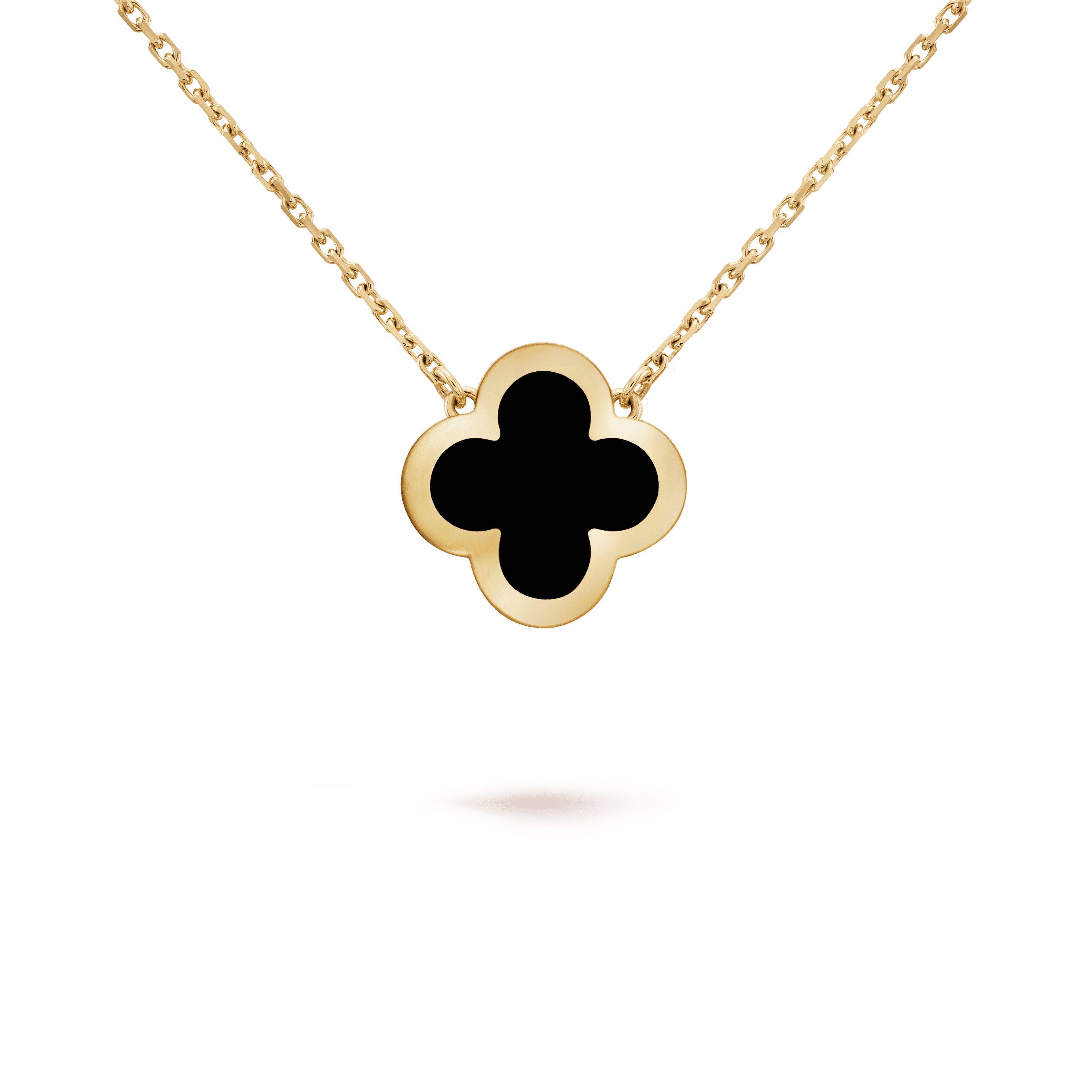 VAN CLEEF ARPELS PURE ALHAMBRA PENDANT - YELLOW GOLD, ONYX VCARB13900 VAN CLEEF ARPELS PURE ALHAMBRA PENDANT - YELLOW GOLD, ONYX VCARB13900