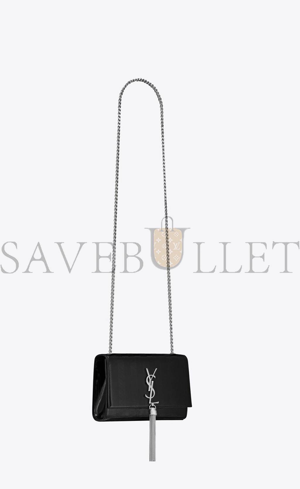 YSL KATE SMALL CHAIN BAG WITH TASSEL IN CHEVRON PATENT LEATHER 474366AAAWI1000 (20*12.5*5cm) YSL KATE SMALL CHAIN BAG WITH TASSEL IN CHEVRON PATENT LEATHER 474366AAAWI1000 (20*12.5*5cm)