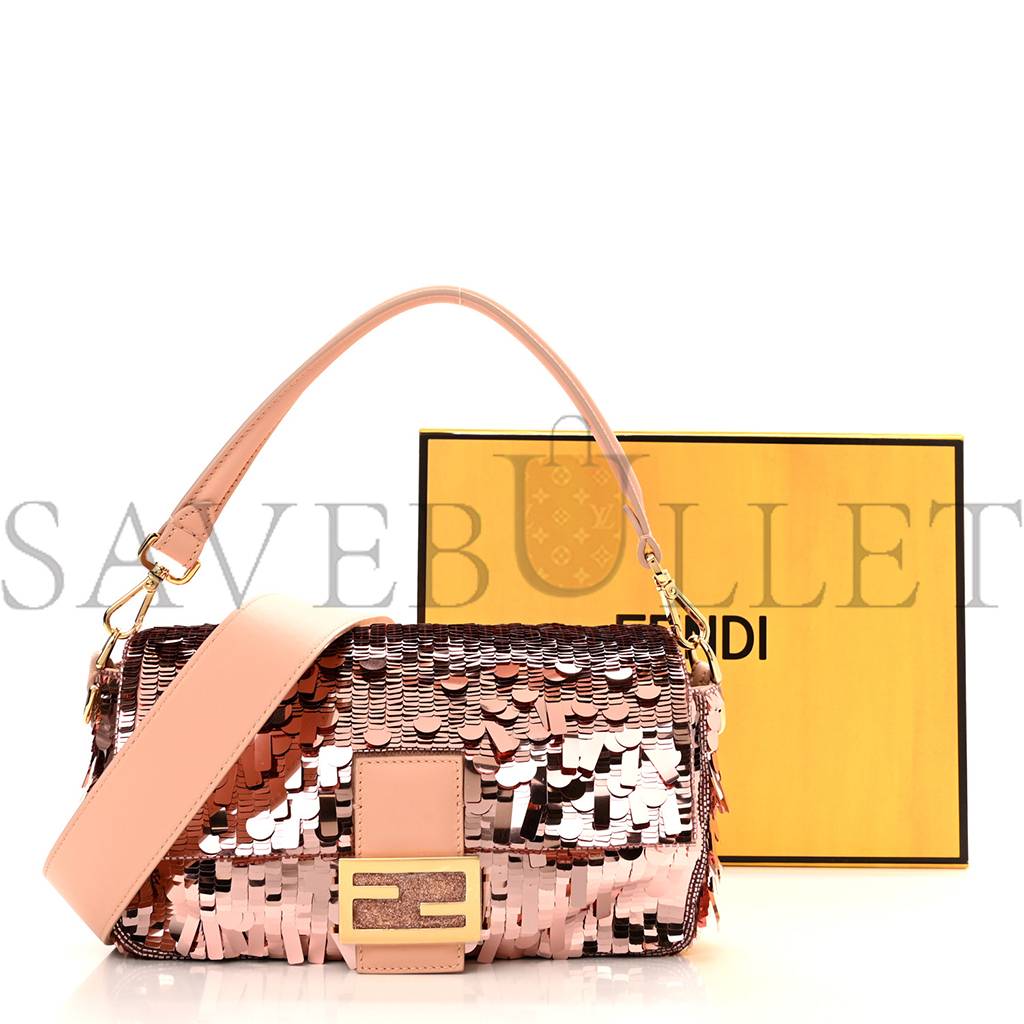 FENDI SEQUIN PAILLETTES VITELLO GRACE SEX AND THE CITY BAGUETTE BABY PINK (27*15*6cm) FENDI SEQUIN PAILLETTES VITELLO GRACE SEX AND THE CITY BAGUETTE BABY PINK (27*15*6cm)