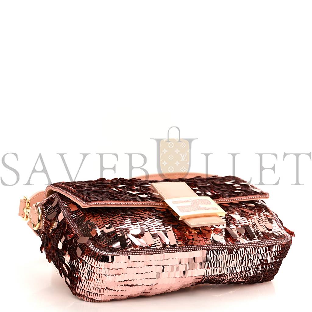 FENDI SEQUIN PAILLETTES VITELLO GRACE SEX AND THE CITY BAGUETTE BABY PINK (27*15*6cm) FENDI SEQUIN PAILLETTES VITELLO GRACE SEX AND THE CITY BAGUETTE BABY PINK (27*15*6cm)