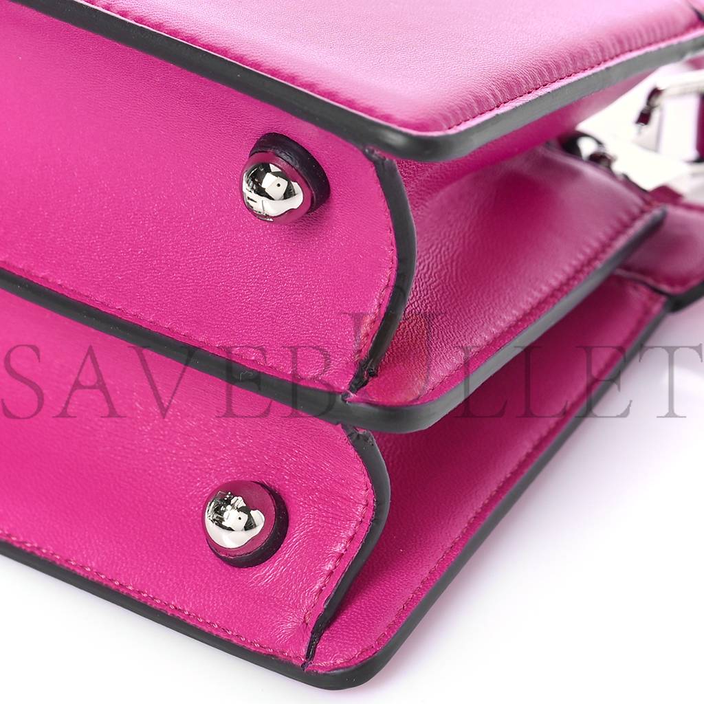 FENDI SHINY NAPPA PETITE PEEKABOO I SEE U SATCHEL MAGENTA (20*15*11cm) FENDI SHINY NAPPA PETITE PEEKABOO I SEE U SATCHEL MAGENTA (20*15*11cm)
