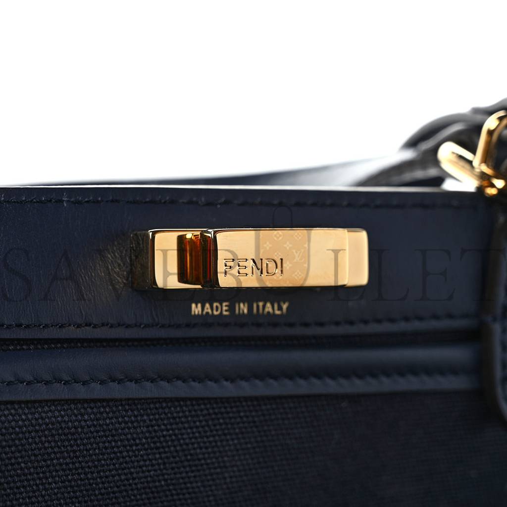 FENDI CANVAS VITELLO KING FF EMBROIDERED MEDIUM PEEKABOO X-TOTE BLUE (41*29*15cm) FENDI CANVAS VITELLO KING FF EMBROIDERED MEDIUM PEEKABOO X-TOTE BLUE (41*29*15cm)