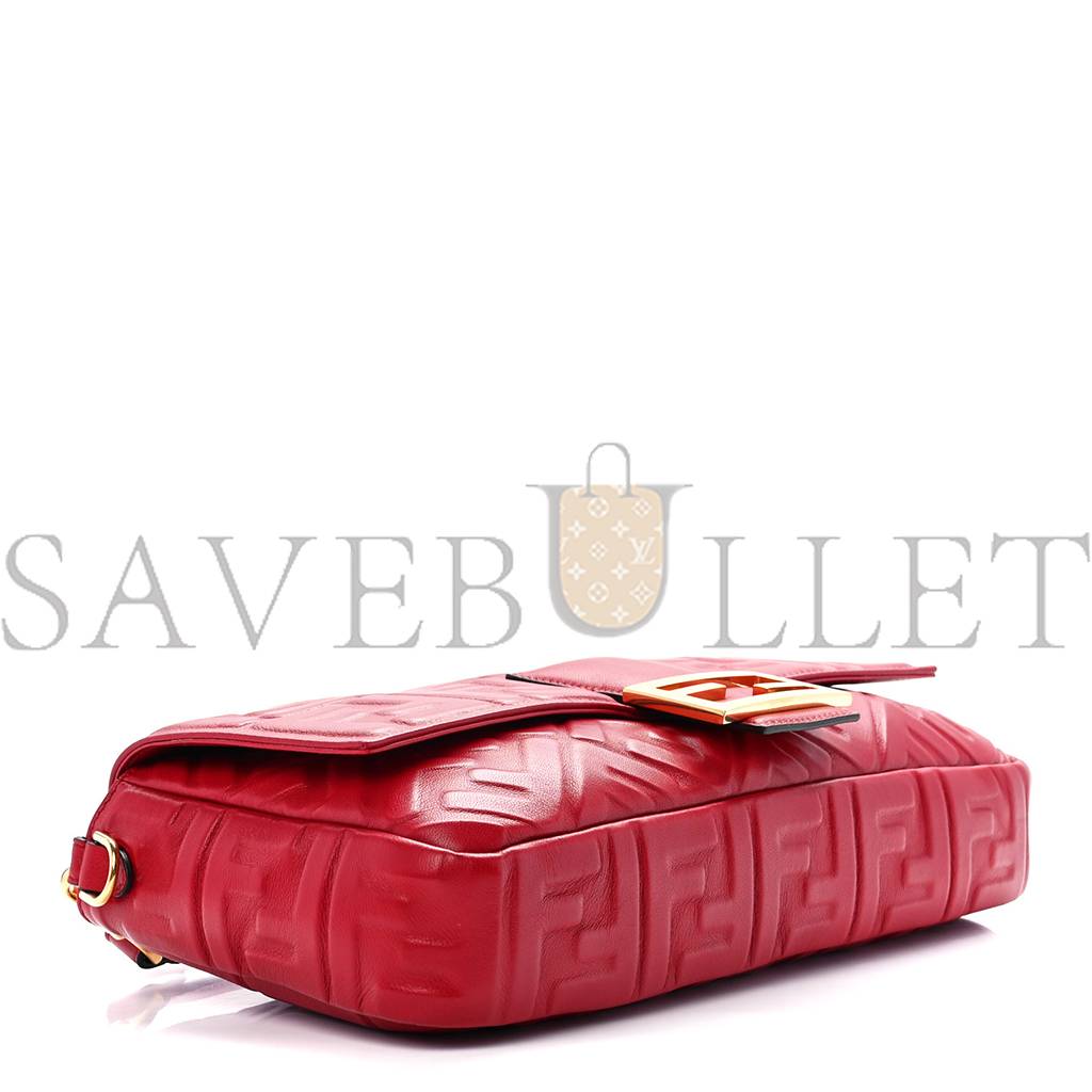 FENDI NAPPA FF 1974 EMBOSSED LARGE BAGUETTE FRAGOLA (32*16*5cm) FENDI NAPPA FF 1974 EMBOSSED LARGE BAGUETTE FRAGOLA (32*16*5cm)