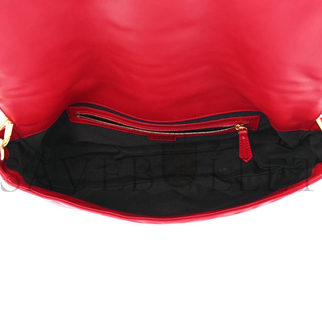 FENDI NAPPA FF 1974 EMBOSSED LARGE BAGUETTE FRAGOLA (32*16*5cm) FENDI NAPPA FF 1974 EMBOSSED LARGE BAGUETTE FRAGOLA (32*16*5cm)