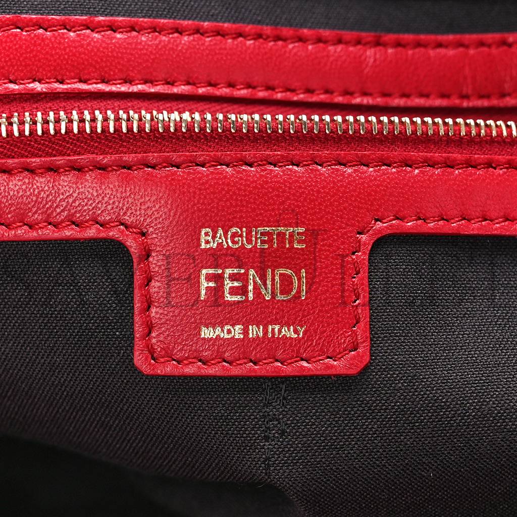FENDI NAPPA FF 1974 EMBOSSED LARGE BAGUETTE FRAGOLA (32*16*5cm) FENDI NAPPA FF 1974 EMBOSSED LARGE BAGUETTE FRAGOLA (32*16*5cm)