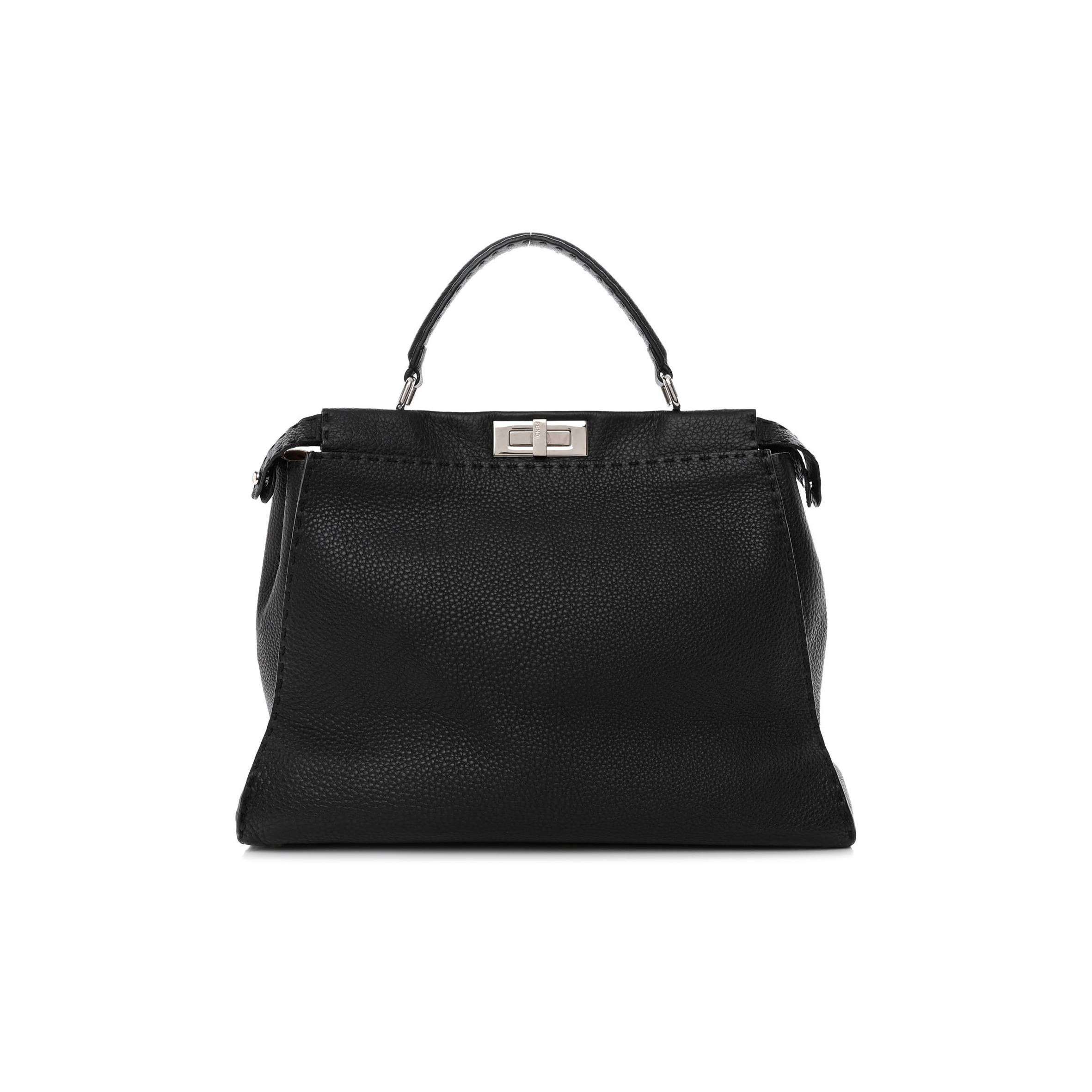 FENDI CUOIO ROMANO SELLERIA BI-COLOR LARGE PEEKABOO ICONIC SATCHEL BLACK MOU (39*30*18cm) FENDI CUOIO ROMANO SELLERIA BI-COLOR LARGE PEEKABOO ICONIC SATCHEL BLACK MOU (39*30*18cm)