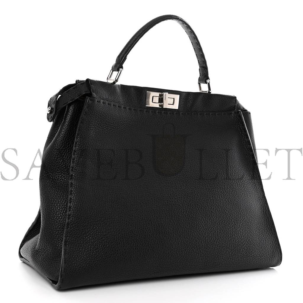 FENDI CUOIO ROMANO SELLERIA BI-COLOR LARGE PEEKABOO ICONIC SATCHEL BLACK MOU (39*30*18cm) FENDI CUOIO ROMANO SELLERIA BI-COLOR LARGE PEEKABOO ICONIC SATCHEL BLACK MOU (39*30*18cm)