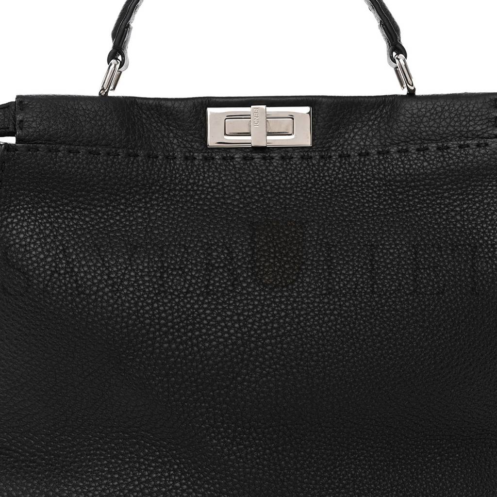 FENDI CUOIO ROMANO SELLERIA BI-COLOR LARGE PEEKABOO ICONIC SATCHEL BLACK MOU (39*30*18cm) FENDI CUOIO ROMANO SELLERIA BI-COLOR LARGE PEEKABOO ICONIC SATCHEL BLACK MOU (39*30*18cm)