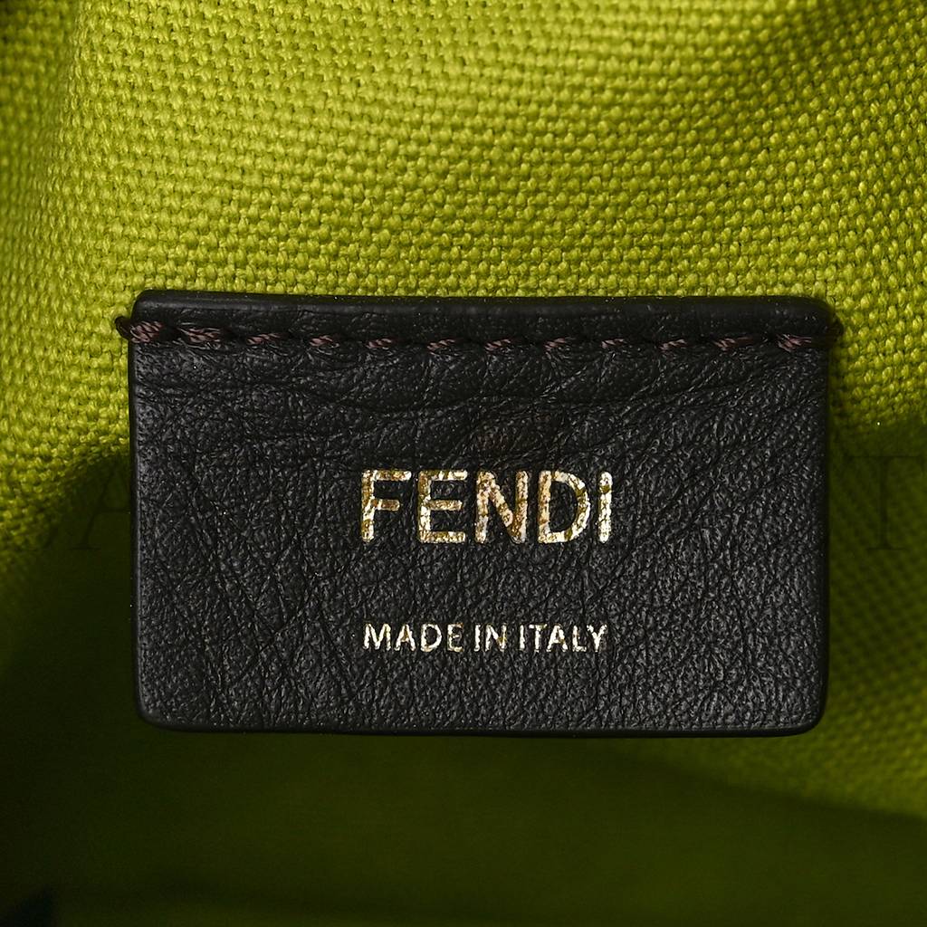 FENDI CANVAS VITELLO GRACE F IS FENDI FF EMBROIDERED MINI MON TRESOR BUCKET BAG WASABI (18*12*10cm) FENDI CANVAS VITELLO GRACE F IS FENDI FF EMBROIDERED MINI MON TRESOR BUCKET BAG WASABI (18*12*10cm)
