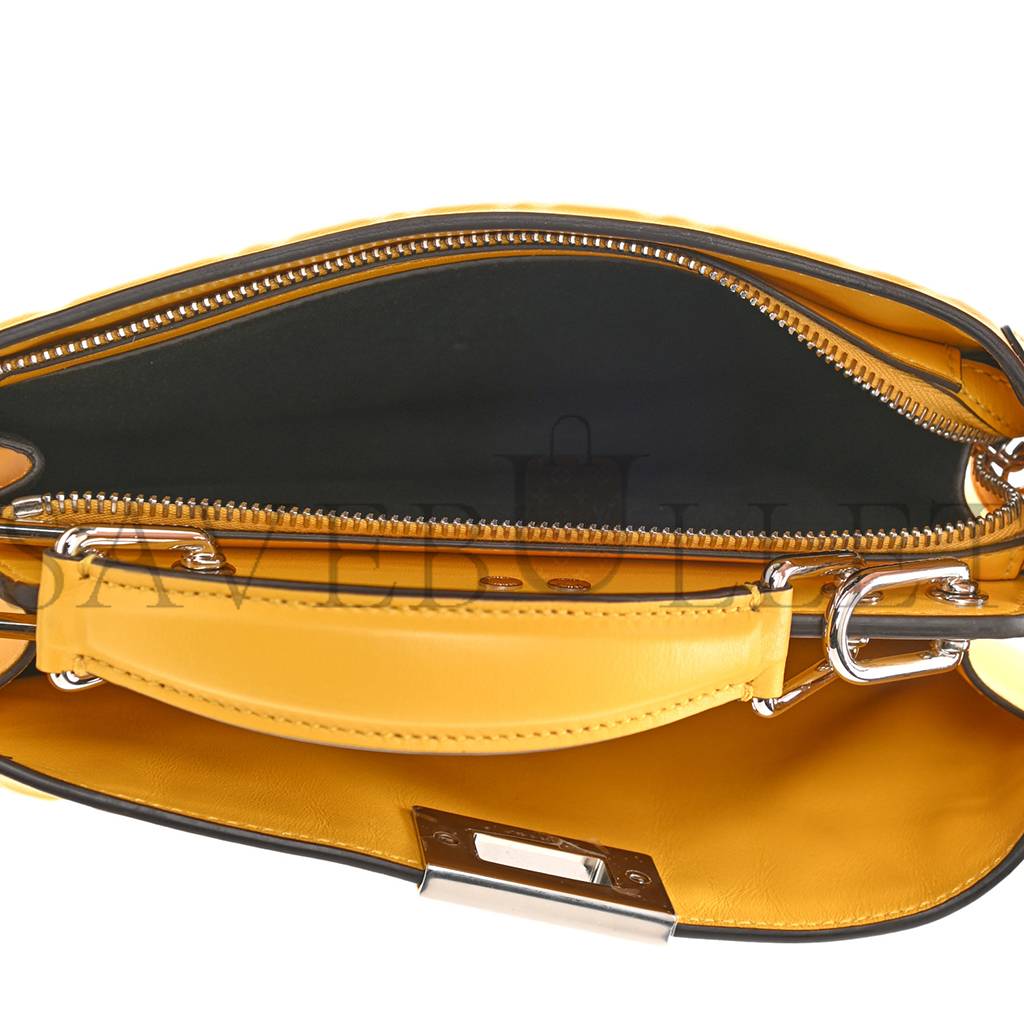 FENDI X SARAH COLEMAN NAPPA FF FISH EYE EMBOSSED MINI PEEKABOO I SEE U SATCHEL MIMOSA (25*20*9cm) FENDI X SARAH COLEMAN NAPPA FF FISH EYE EMBOSSED MINI PEEKABOO I SEE U SATCHEL MIMOSA (25*20*9cm)