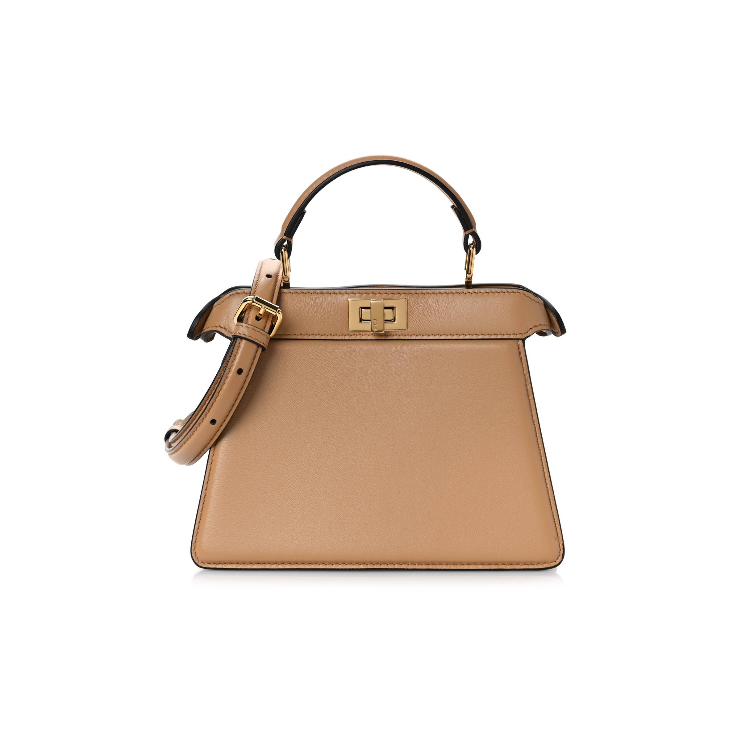 FENDI SHINY NAPPA PETITE PEEKABOO I SEE U SATCHEL MIELE SCURO (20*15*9cm) FENDI SHINY NAPPA PETITE PEEKABOO I SEE U SATCHEL MIELE SCURO (20*15*9cm)