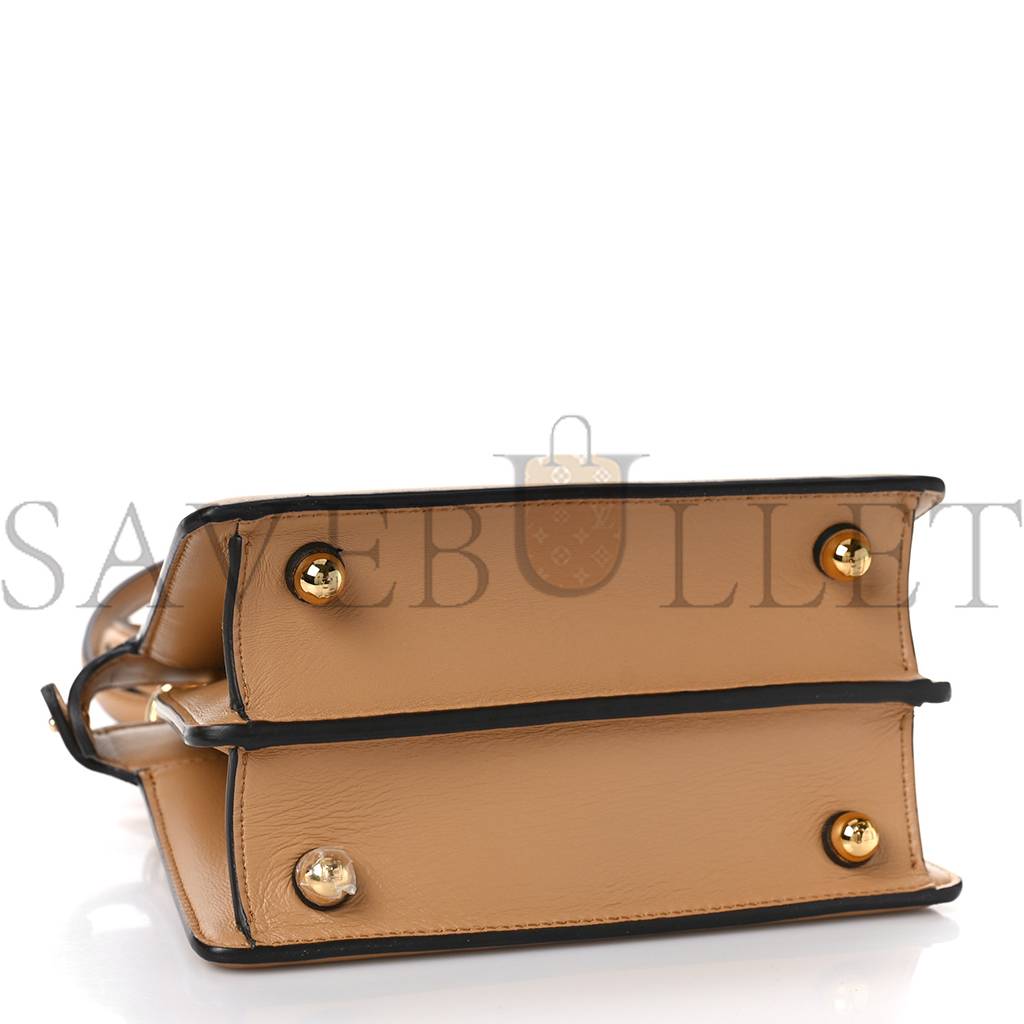 FENDI SHINY NAPPA PETITE PEEKABOO I SEE U SATCHEL MIELE SCURO (20*15*9cm) FENDI SHINY NAPPA PETITE PEEKABOO I SEE U SATCHEL MIELE SCURO (20*15*9cm)