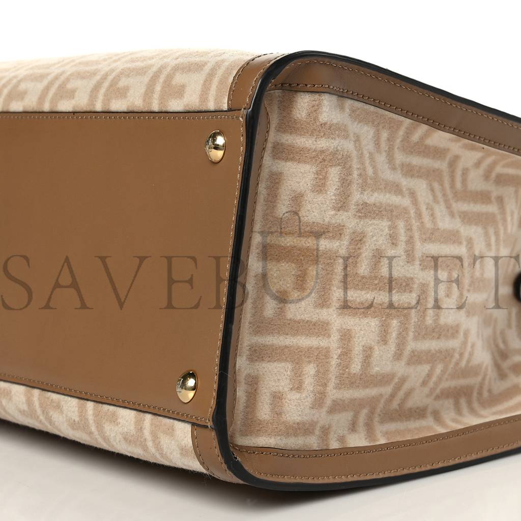 FENDI WOOL VITELLO KING SETA FF 1974 MEDIUM PEEKABOO X-TOTE BEIGE CAMMELLO SAND (41*29*15cm) FENDI WOOL VITELLO KING SETA FF 1974 MEDIUM PEEKABOO X-TOTE BEIGE CAMMELLO SAND (41*29*15cm)