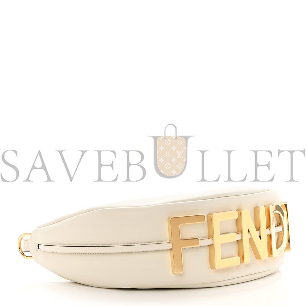 FENDI VITELLO GRACE MATTE SMALL FENDIGRAPHY HOBO BAG WHITE ICE (28*21*8cm) FENDI VITELLO GRACE MATTE SMALL FENDIGRAPHY HOBO BAG WHITE ICE (28*21*8cm)